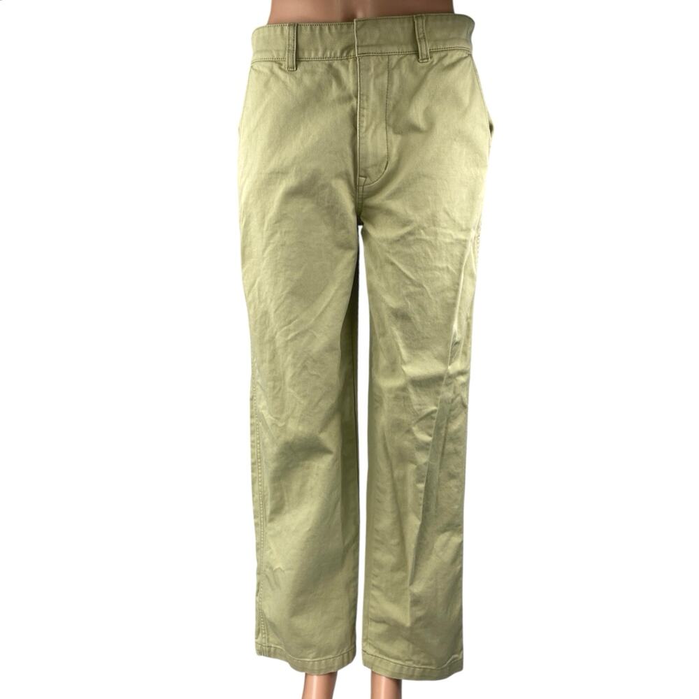 Madewell Women's Green High Rise Straight Wide Leg Trousers Denim Jeans Pants 26